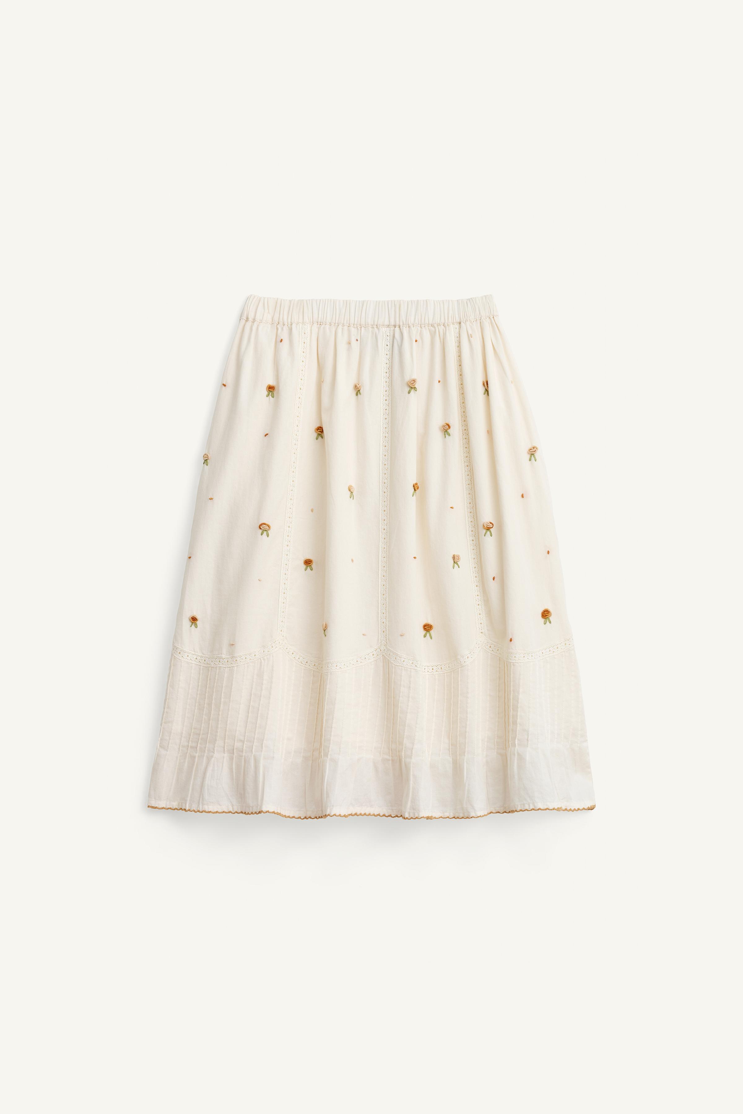 LIMITED EDITION EMBROIDERED FLORAL MIDI SKIRT